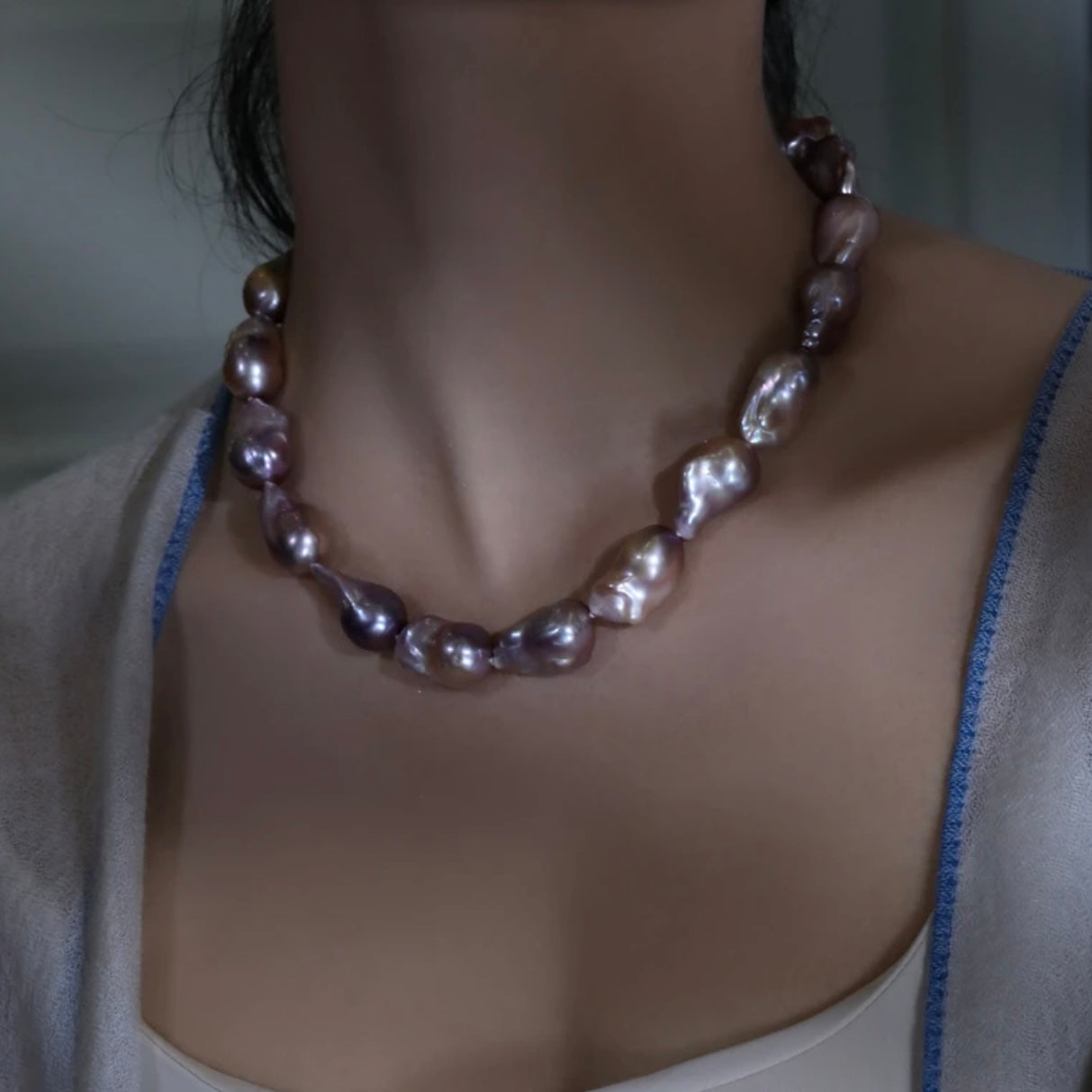 Baroque Pearl Necklace, Natural Freshwater Pearls