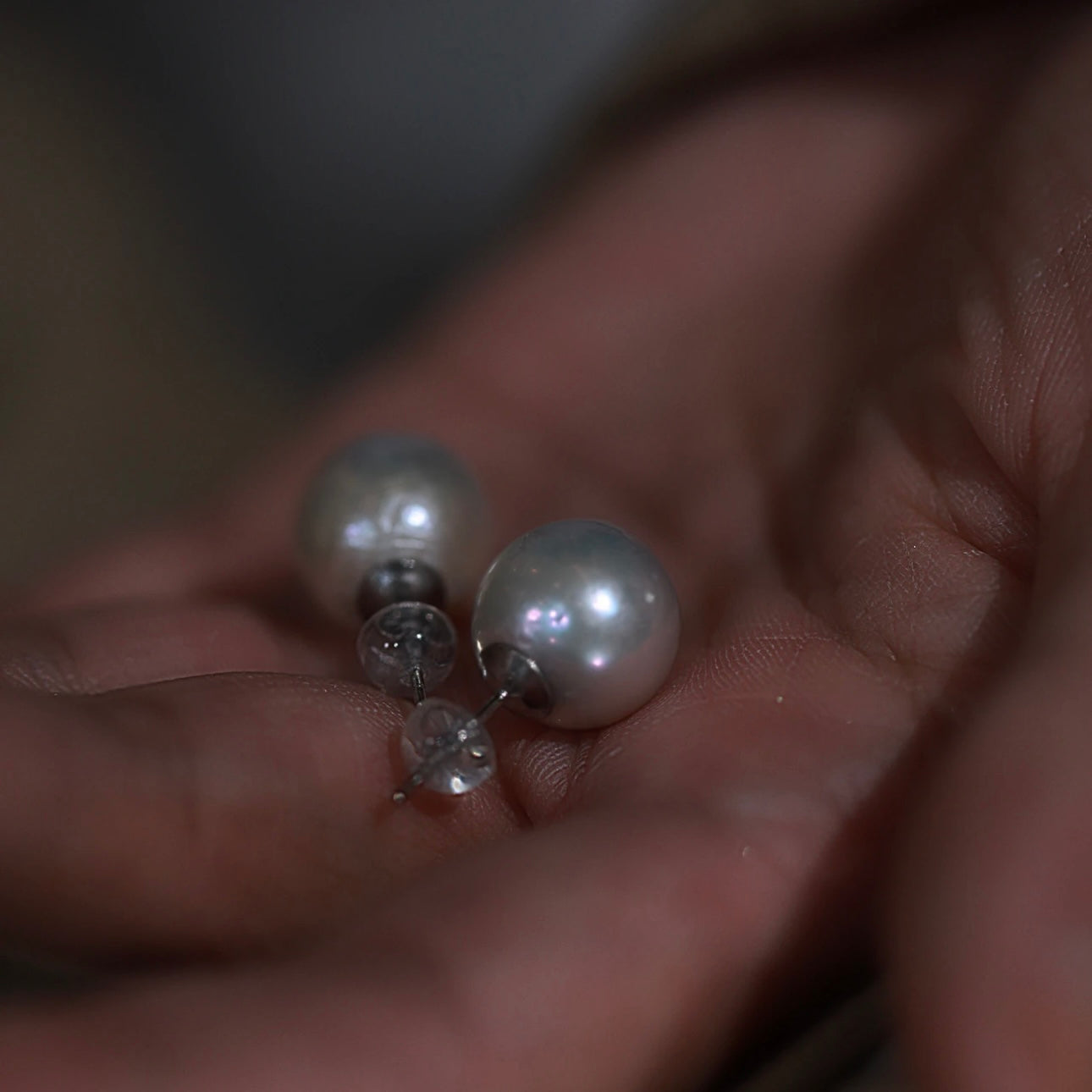 Natural Freshwater Pearl Stud Earrings 12-13mm | Unisex Design with Classic Elegance