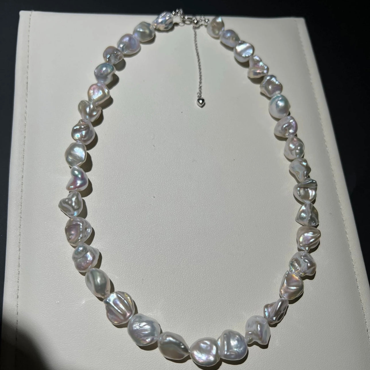 Nugget-Shaped Natural Pearl Necklace, Freshwater Cultured Non-Nucleated Pearls