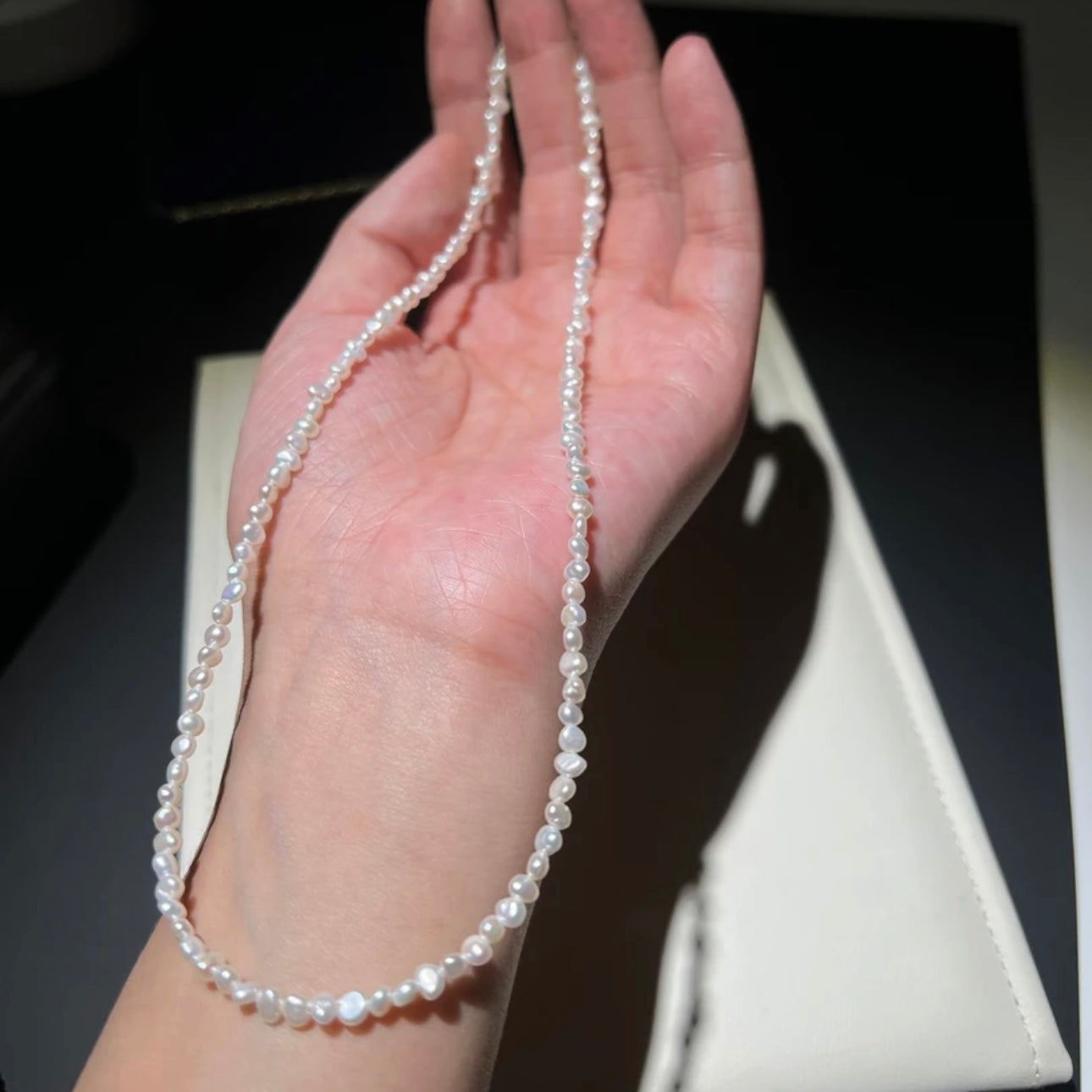 Natural Freshwater Pearl Necklace | Irregular 3-4mm Pearls with S925 Silver Clasp for Elegant Style